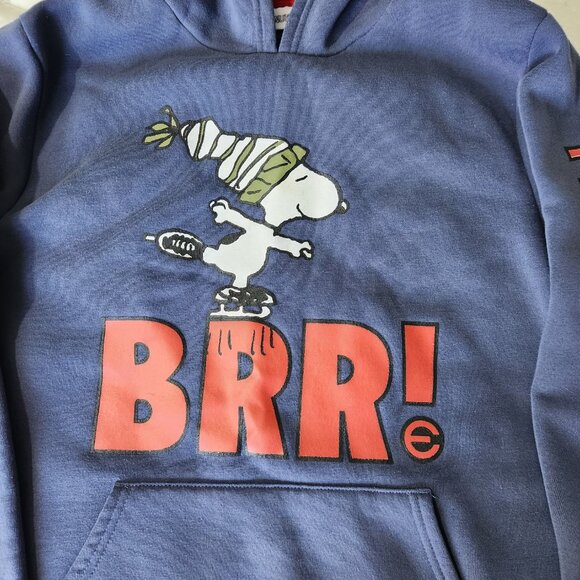 Peanuts Snoopy Graphic Hoodie Pullover Size Med Skating Kangaroo Pocket Blue - Picture 3 of 8